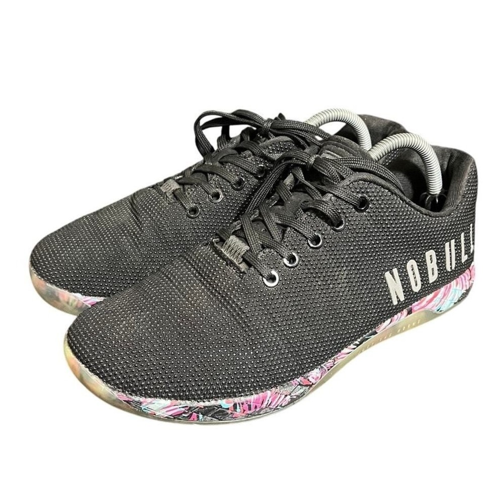 NOBULL Trainer Women Size 11 Black Tropical Floral SuperFabric Gym Shoes
